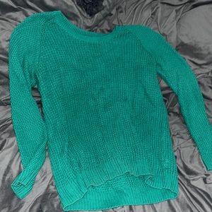 turquoise long sleeve sweater